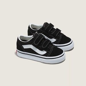 Vans Toddler Old Skool Velcro Sneakers in Black